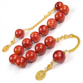 Buhara Collection Dev Boy Sıkma Kehribar Zaza Tesbih - 1