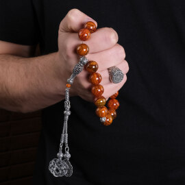 Buhara Collection İri Boy Maskot Sıkma Kehribar Tesbih - 2