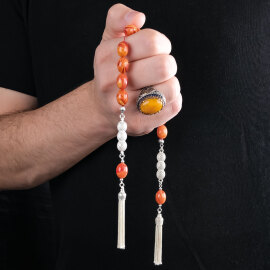 Buhara Collection Marble Sıkma Kehribar Zaza Tesbih - 2