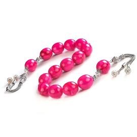 Buhara Collection Şeker Pembe Sıkma Kehribar Zaza Tesbih - 2
