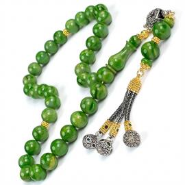 Buhara Collection Semeri Yeşil Sıkma Kehribar Tesbih - 2