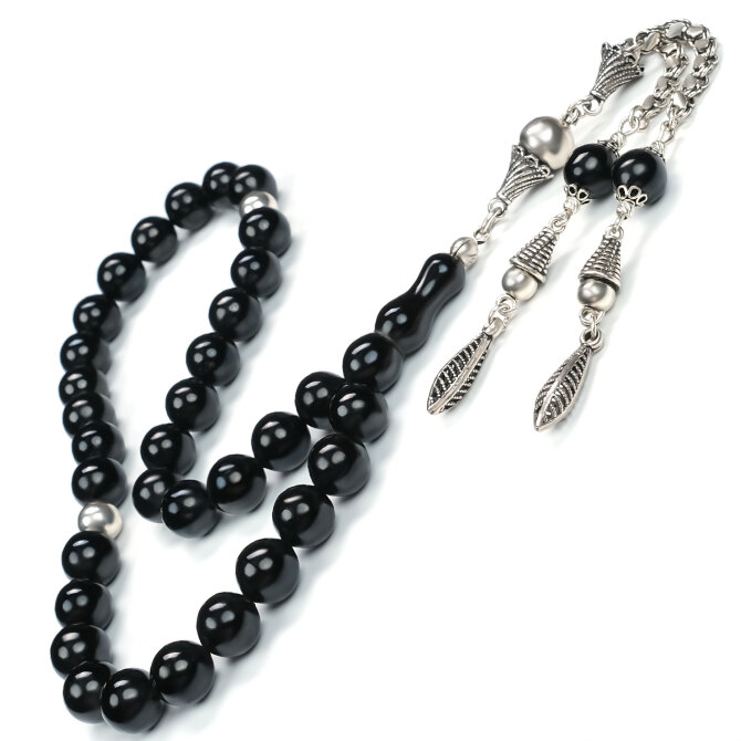 Büyük Tane Sevenlere Özel Yapım Erzurum Oltu Taşı Tesbih - Tesbihcibaba