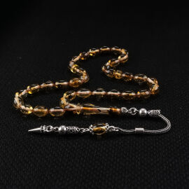 Cep Boy Yoğun Fosilli Damla Kehribar Tesbih - 2