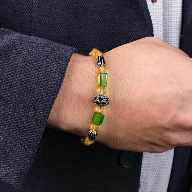 Cevher Karması Damla Kehribar Bileklik - Tesbihcibaba