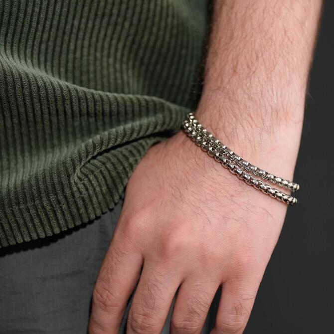 Çiftli Örgü Çelik Bileklik - Tesbihcibaba