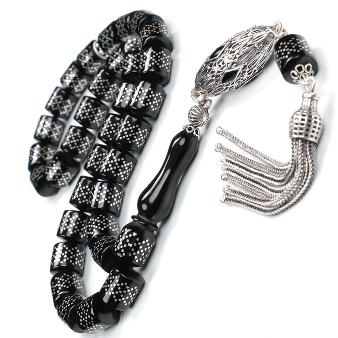 Siyah İnci Nadir Ürün Erzurum Oltu Taşı Tesbih - Tesbihcibaba