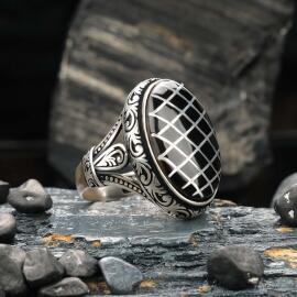 Hatemkar Usta-Kalem İşleme Erzurum Oltu Taşı Yüzük - 2