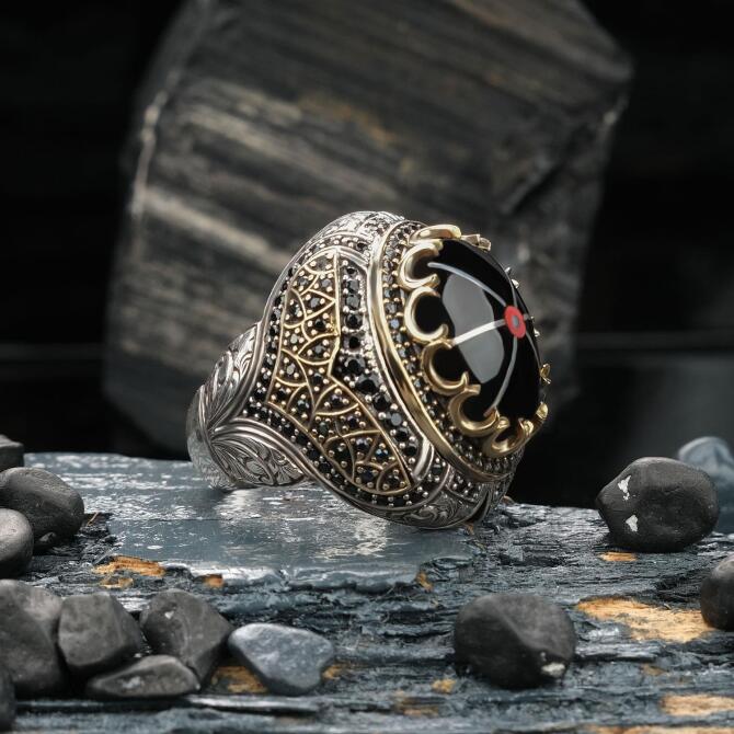 Hatemkar Usta-Oltu Taşı Erzurum Serdarı Gümüş Yüzük - Tesbihcibaba