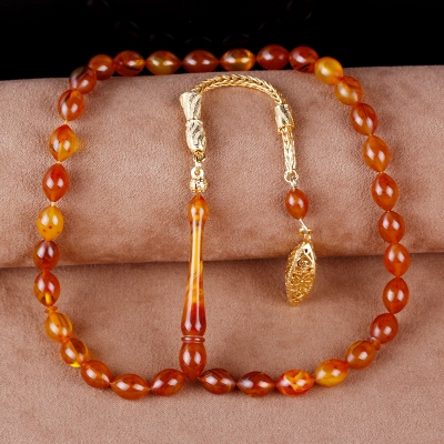 Damarlı Ottoman Amber Prayer Beads