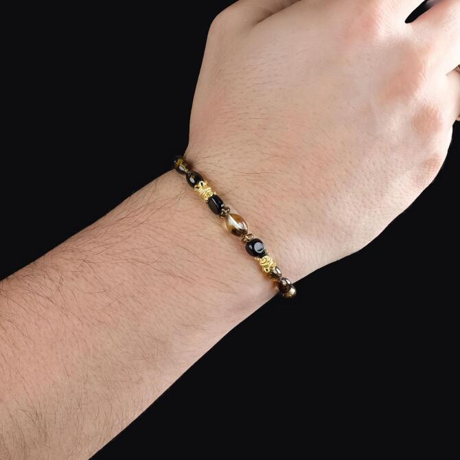 Doğal Yapısıyla Toprak Fosilli Damla Kehribar Bileklik - Tesbihcibaba