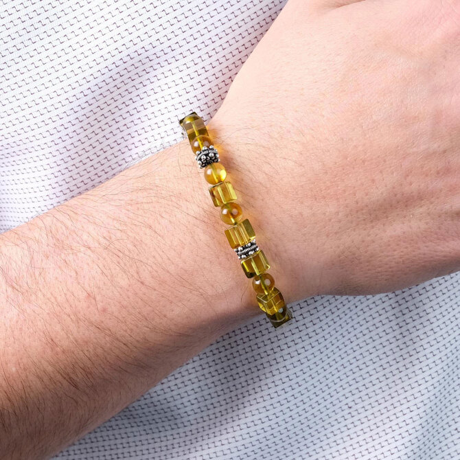 Deniz Esintisi Dominik Damla Kehribar Bileklik - Tesbihcibaba