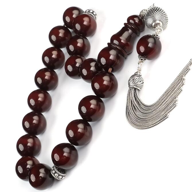 Dev Boy Sürmeli Maskot Sıkma Kehribar Tesbih - Tesbihcibaba