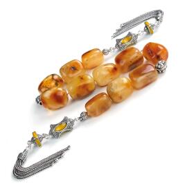 Doğal Tane Yapısıyla Damla Kehribar Zaza Tesbih - 1