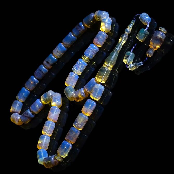 Dominik Blue Kapsül Damla Kehribar Tesbih - Tesbihcibaba