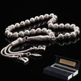 Dört Parmak Palmira 925 Ayar Gümüş Tesbih - 1