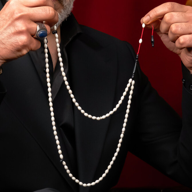 Dua Taneleri 99'lu Abanoz İmame Kemik Namaz Tesbih - Tesbihcibaba