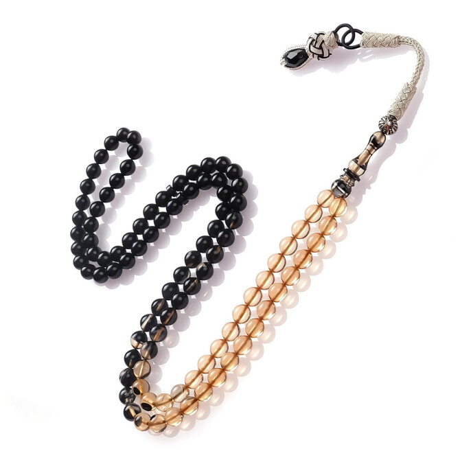 Dua Taneleri Füme Renk Süzmesi Sıkma Kehribar Namaz Tesbihi - Tesbihcibaba