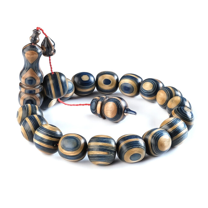 Efe Collection Kafur Ağacı Naturel Mavi Mix Tesbih - Tesbihcibaba