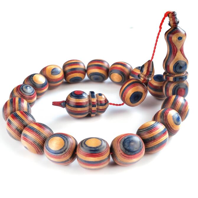 Efe Collection Kafur Ağacı Red Blue Soft Tesbih - Tesbihcibaba