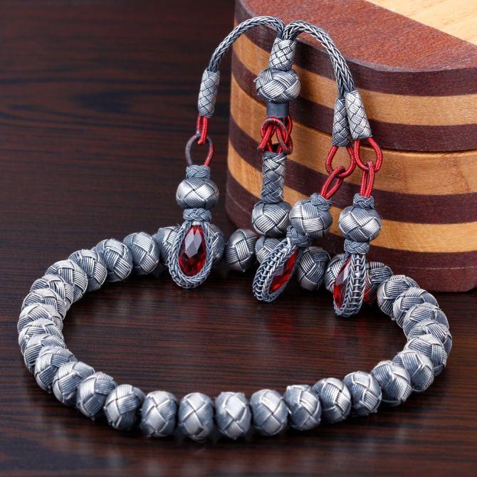 El Örmesi 1000 Ayar Gümüş Tesbih - Tesbihcibaba