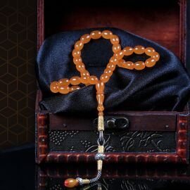 El Örmesi Altın Tasarım Osmanlı Kehribar Tesbih - 2