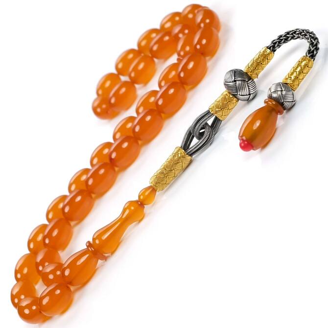 El Örmesi Altın Tasarım Osmanlı Kehribar Tesbih - Tesbihcibaba