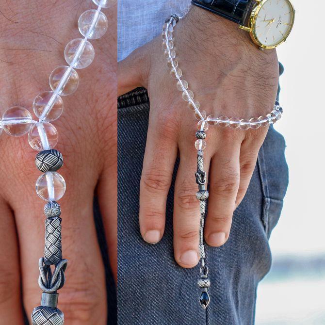 El Örmesi Kazaz Tasarım Su Damlası Kuvars Tesbih - Tesbihcibaba