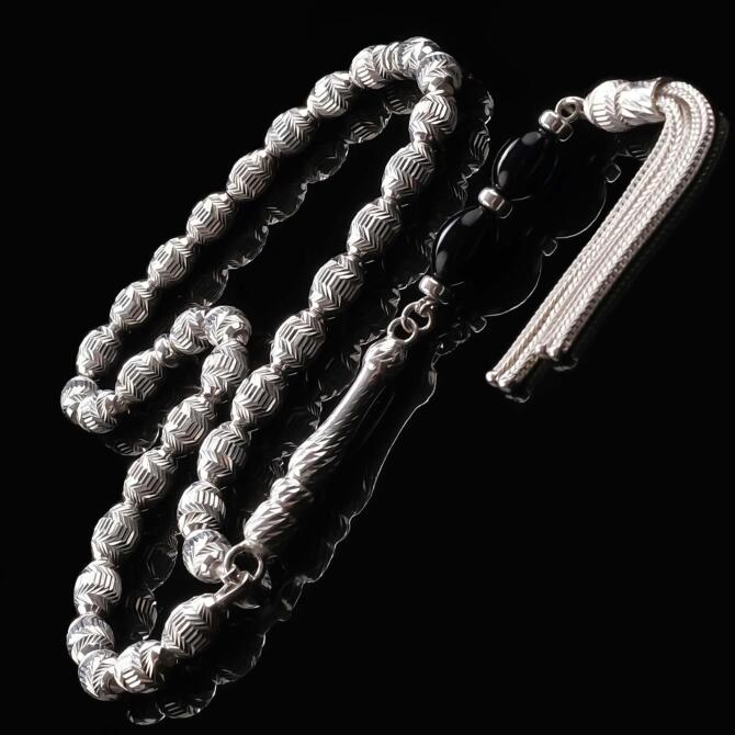 Elmas Kesim 925 Ayar Gümüş Tesbih - Tesbihcibaba