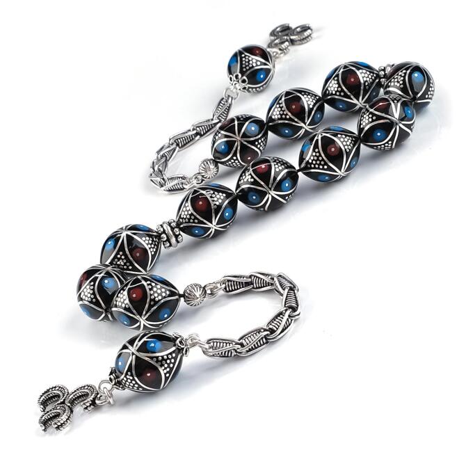 Erzurum Baba Atölyeden 3 Hilal Zaza Oltu Taşı Tesbih - Tesbihcibaba