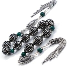 Erzurum Baba Atölyeden Malakit Zaza Oltu Taşı Tesbih - Tesbihcibaba