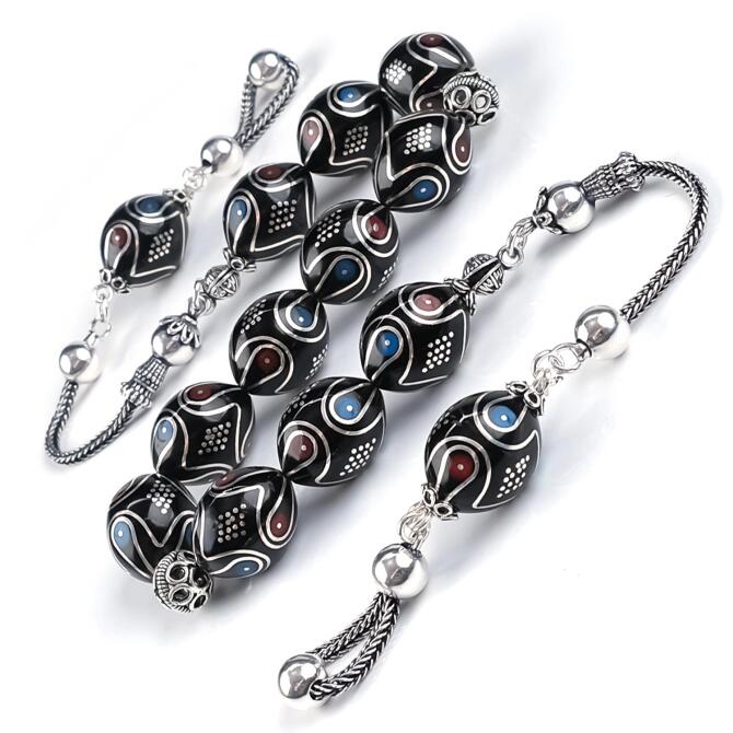 Erzurum Baba Atölyeden Mine İşleme Zaza Oltu Taşı Tesbih - Tesbihcibaba