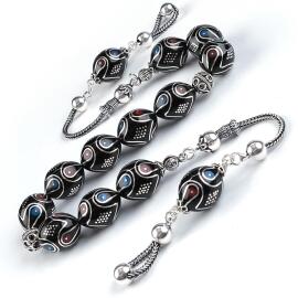 Erzurum Baba Atölyeden Mine İşleme Zaza Oltu Taşı Tesbih - 2