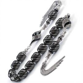 Erzurum Baba Atölyeden Özel Püskül Zaza Oltu Taşı Tesbih - Tesbihcibaba