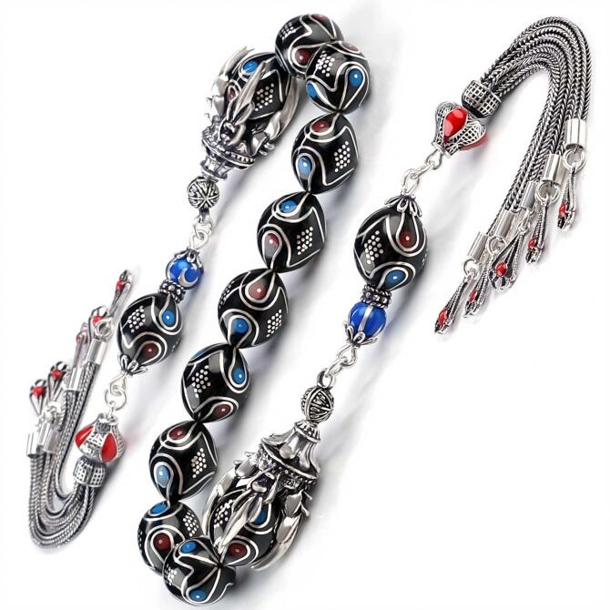 Erzurum Baba Atölyeden Pençe Püskül Zaza Oltu Taşı Tesbih - Tesbihcibaba