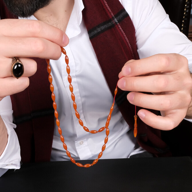 Eski Habbeden Usta Çekimi Osmanlı Kehribar Tesbih - Tesbihcibaba