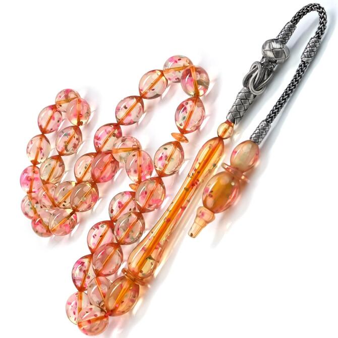 Eski Malzeme Oryantal Sıkma Kehribar Tesbih - Tesbihcibaba