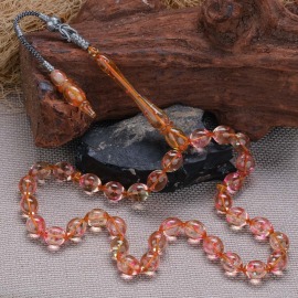 Eski Malzeme Oryantal Sıkma Kehribar Tesbih - 2