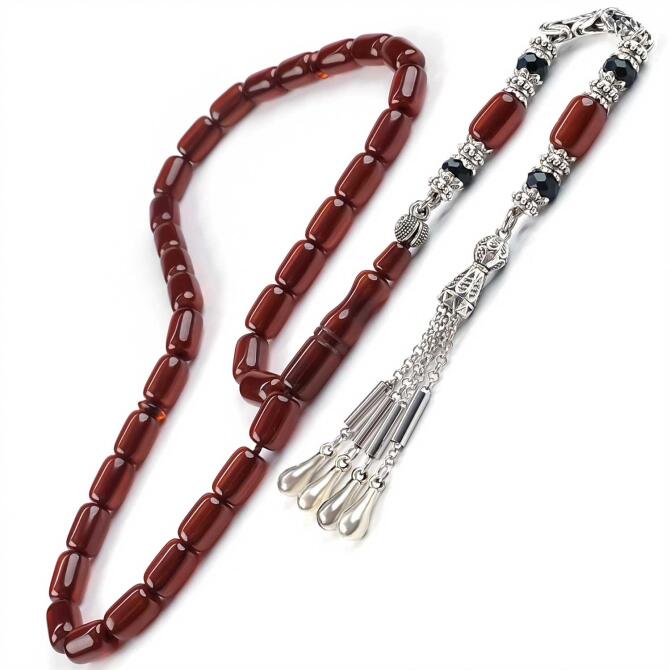 Eskitme Görünüm Sıkma Kehribar Tesbih - Tesbihcibaba