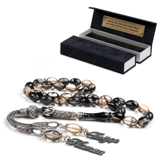 Eskitme Tasarım Sıkma Kehribar İsimli Tesbih - Tesbihcibaba