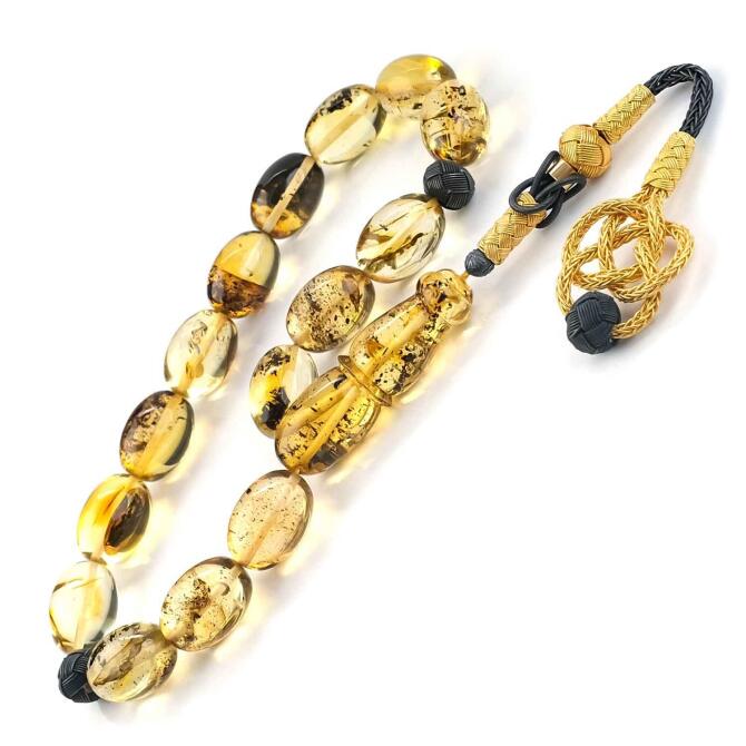 Eşsiz Eser İri Boy Maskot Damla Kehribar Tesbih - Tesbihcibaba