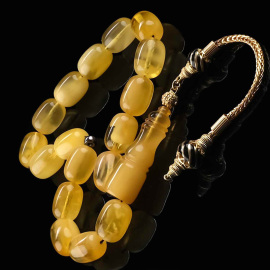 Eşsiz Yapısıyla Buğulu Maskot Damla Kehribar Tesbih - Tesbihcibaba