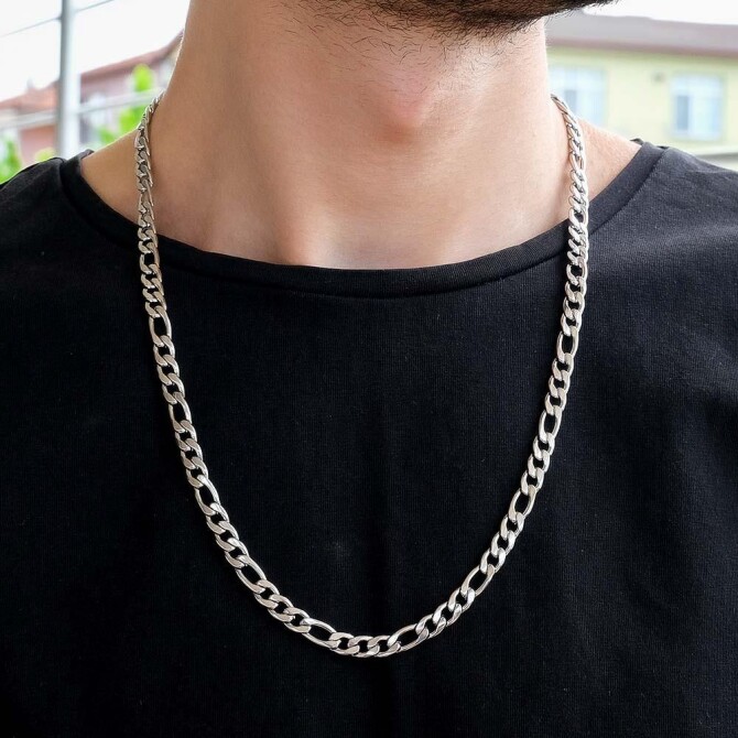 Figaro Model Paslanmaz Kral Çelik Erkek Kolye - Tesbihcibaba