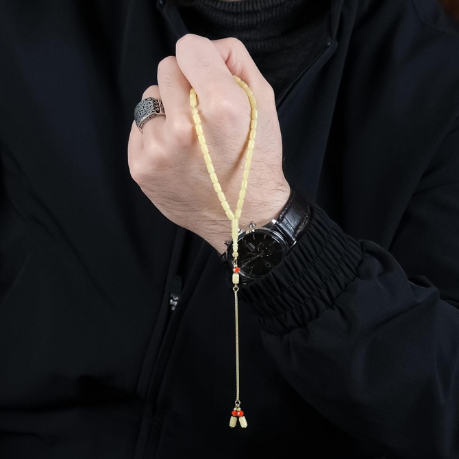 Finger Collection 4 Parmak Özel Üretim Damla Kehribar Tesbih - Tesbihcibaba