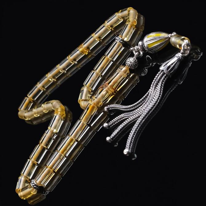 Finger Collection Kesme Model Damla Kehribar Tesbih - Tesbihcibaba