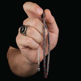 Finger Collection - Kırmızı Mineli Erzurum Oltu Taşı Tesbih - 2