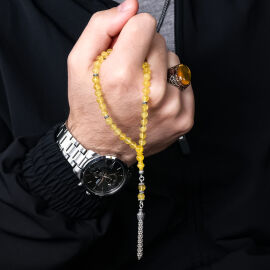 Finger Collection Mini Boy Lime Damla Kehribar Tesbih - 1