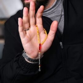 Finger Collection Yakut İmame Damla Kehribar Tesbih - 1