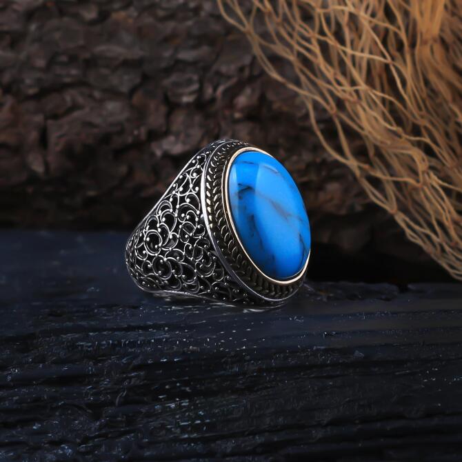 Firüze Stone-set Men's Silver Ring