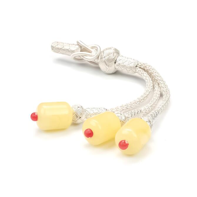 Fizyon Renk Kazaz Damla Kehribar Taneli Tesbih Püskülü - Tesbihcibaba