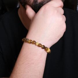 Gold Kazaziye Tasarım Fosilli Kaya Damla Bileklik - 2
